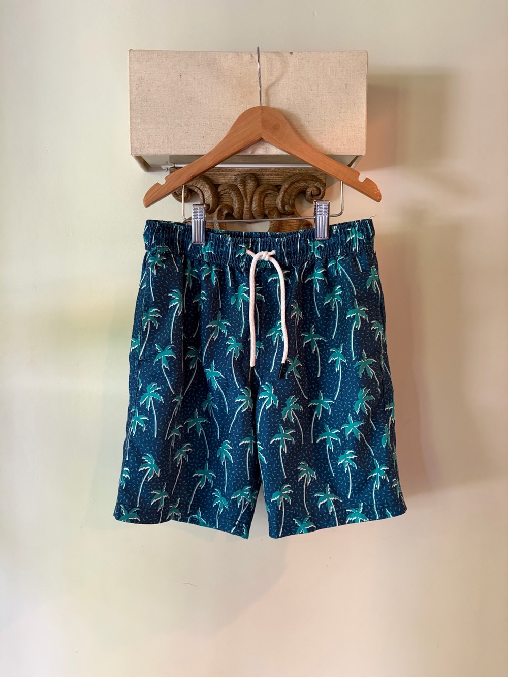 Maamgic Kids Blue Palm Tree Swim Trunks - Drawstring Waist